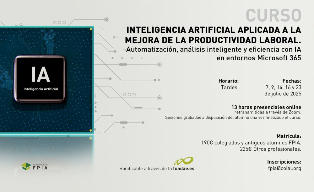  Curso de Inteligencia Artificial aplicada a la Mejora de la Productividad Laboral (Fecha inicio: 07.07.2025)