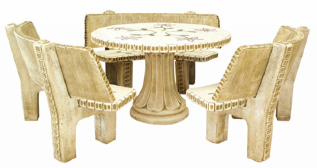 Comedor circular Romantico flores con respaldo | El Magraner