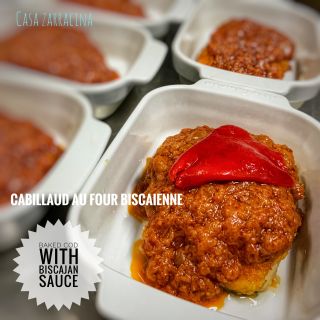 BACALAO al horno, con nuestra VIZCAÍNA