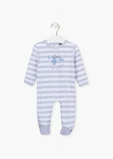 Pijama de rayas con elefante para bebé niño