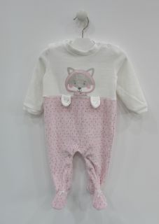 Pijama de terciopelo con cremallera para recién nacida