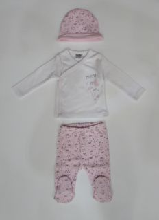 Pijama de algodón con gorrito para recién nacida