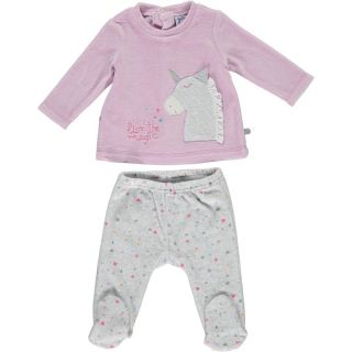 Conjunto unicornio de terciopelo de sudadera y polaina para recién nacida