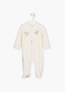 Pijama de terciopelo con apertura delantera para recién nacido
