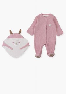 Pijama y dou-dou de punto lanoso para recién nacida