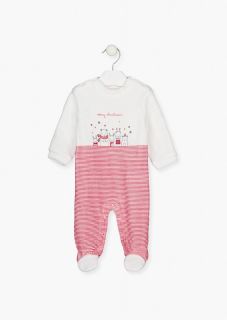 Pijama con bordado invernal y navideño para bebé