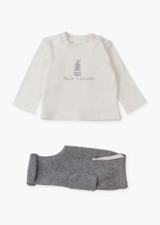 Conjunto de camiseta con estampado y pantalón para recién nacido