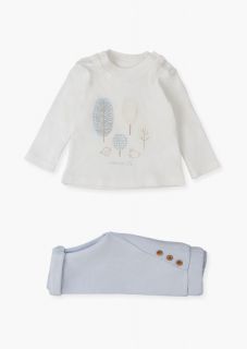 Conjunto de algodón orgánico camiseta y pantalón para recién nacido