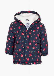 Parka estampada de setas y flores para bebé niña