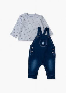 Conjunto de camiseta y peto para recién nacido