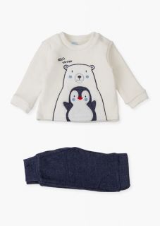 Conjunto de sudadera y pantalón con puños para recién nacido