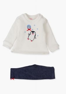 Conjunto de sudadera y leggins de interlock para recién nacida