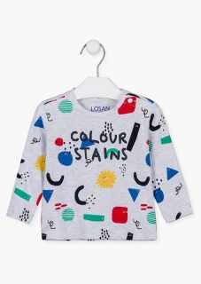 Camiseta de color hielo con estampados para bebé niño