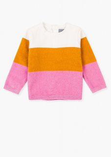 Jersey de tres colores de manga larga para bebé niña