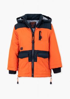 Parka con bolsillos en color naranja para niño