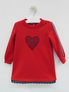 Vestido Nekenia rojo con corazón para niña