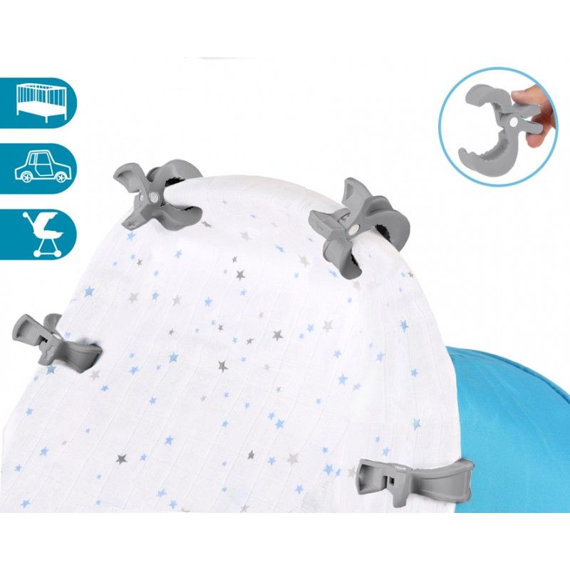 Pinzas muselinas gris detalles