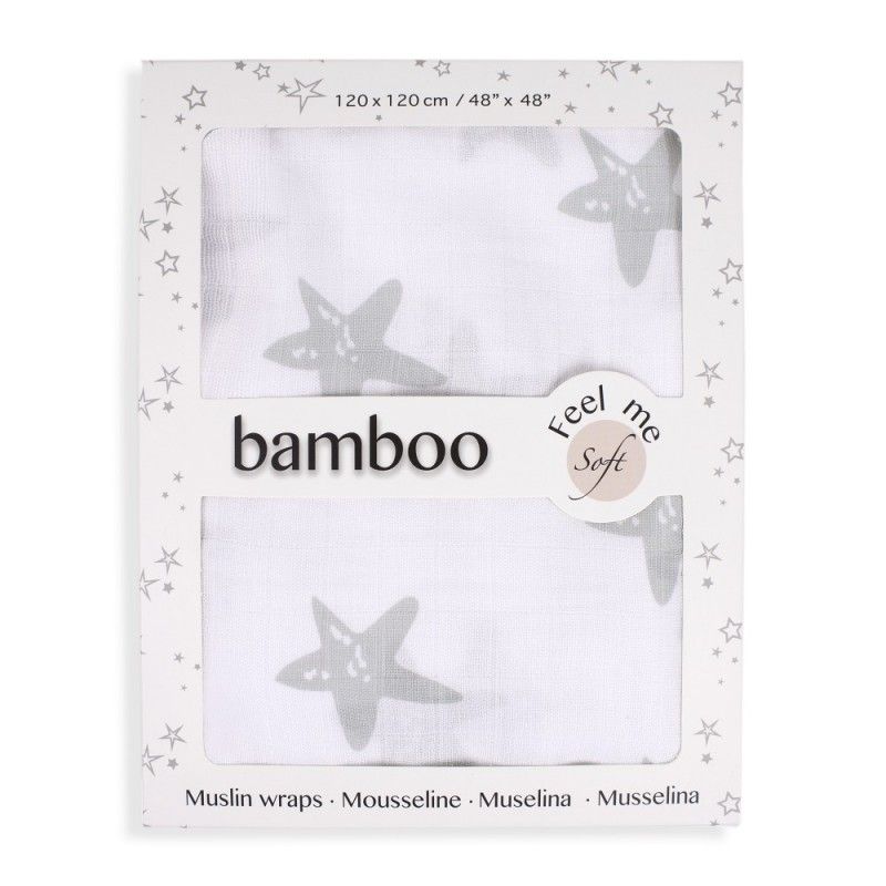 Muselina muy suave de 120 x 120 cm para bebé en gris