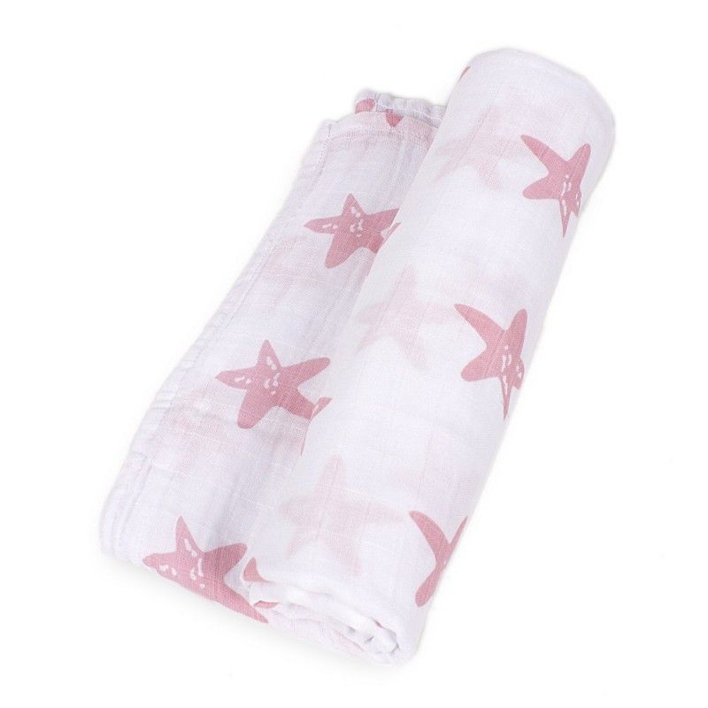 Muselina muy suave de 120 x 120 cm para bebé en rosa