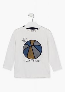 Camiseta con estampado engomado abultado para niño
