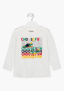 Camiseta de punto con estampado en el delantero para niño