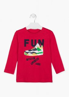 Camiseta con lentejuelas reversibles en el delantero para niño