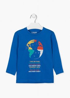 Camiseta con mensajes medioambientales para niño