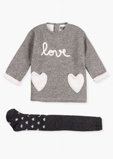 Conjunto de vestido de doble cara y leotardo para bebé niña