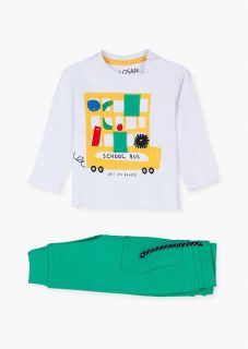 Conjunto de camiseta de color blanco y pantalón para bebé niño