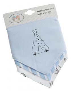 Pack 3 Baberos Azul bebé