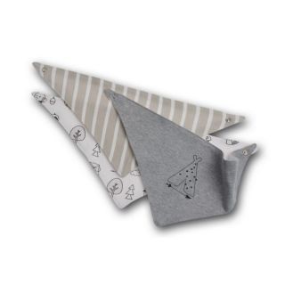Pack 3 Baberos Gris bebé