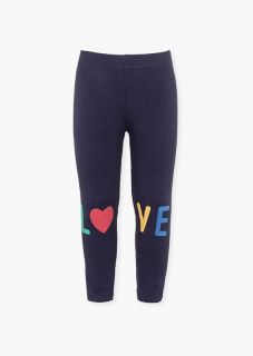 Leggins con estampado engomado en rodillas para niña