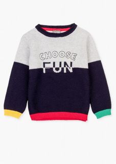 Jersey con puños y bajos de colores para niño