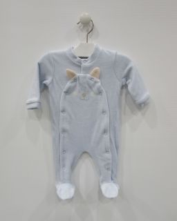 Pijama de terciopelo con apertura delantera para recién nacido