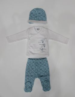 Pijama con camiseta, polaina y gorrito para recién nacido