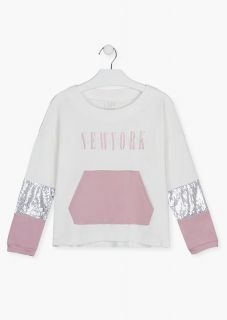 Camiseta con bolsillo canguro para chica