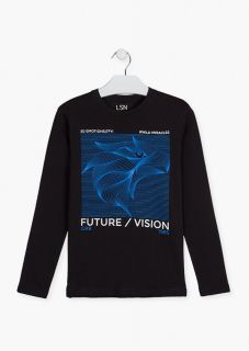 Camiseta con estampado de líneas para chico