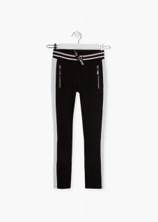 Pantalón de felpa de color negro para chica