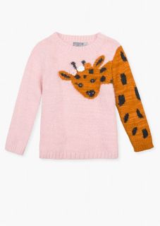 Jersey con Jacquard haciendo jirafa para niña