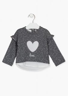 Sudadera con volantes en hombros para bebé niña