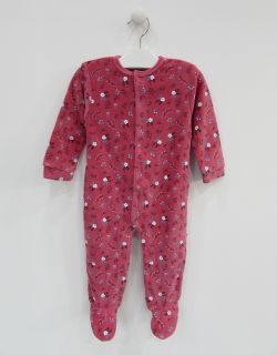 Pijama manga larga terciopelo para bebé niña