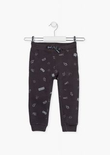 Pantalón de felpa con estampado de superhéroe para niño