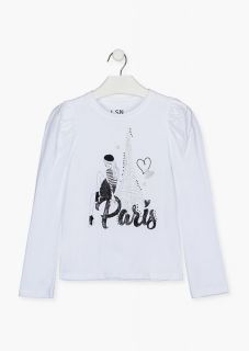 Camiseta con estampado de Torre Eiffel para chica