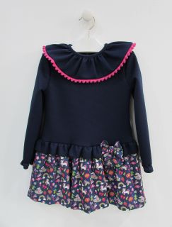 Vestido combinado con unicornios para niña