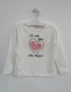 Camiseta manga larga con corazón para niña