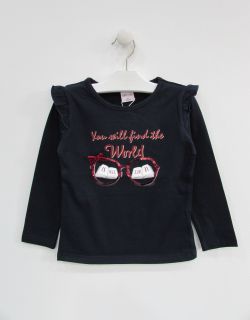 Camiseta manga larga gafas para niña