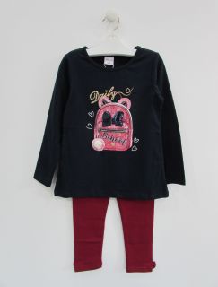 Conjunto camiseta manga larga mochila y leggin largo para niña