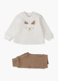 Conjunto de sudadera y pantalón de punto para recién nacido