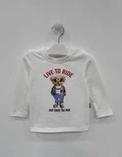 Camiseta manga larga con oso para niño