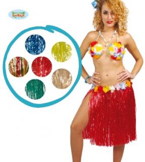 Falda hawaiana con flores.